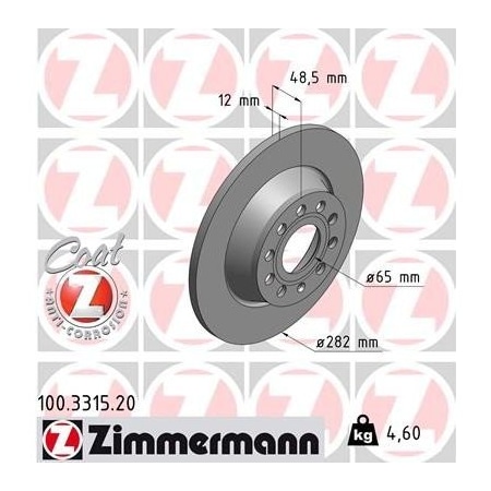 Zimmermann Brake Disc - Standard/Coated, 100331520 100331520